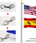 Built Like A Tank Heavy Duty Swivel Snap Hooks 4 Pack 3.5 Inch Nickel Plated Eye Bolt Clips for flag pole securing flags.