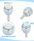 Pack Of Four 1 Inch Nylon Roller Ball Transfer Bearings With Durable Carbon Steel Caster Wheels For Smooth Conveyor Transport And Lightweight Furniture Mobility Easy Installation, showing 360 degree rotation.