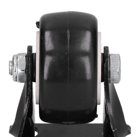 Close-up of a Heavy Duty Caster Wheel Set Four 40mm PVC and Steel Casters, 60kg capacity per wheel, 60x44mm plate, side view