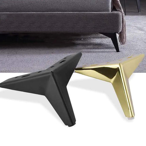 Heavy Iron Sofa Legs Set Of 4 For Couch Bed Ottoman Coffee Table And Cupboard Diamond Triangle Design With Rubber Pad