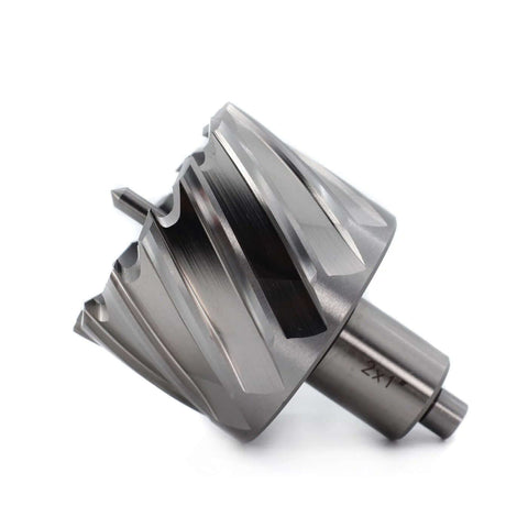 Oscarbide annular cutter, metallic silver, 2in diameter, 1in depth of cut, 3/4in Weldon shank