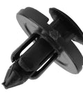 Easy Push In Bumper Trim Clips Kit Rust Proof Plastic Fasteners For Interior Bumper Trim Replacements Fits Versa Xterra Liner 20Pcs 50Pcs 100Pcs 200Pcs Two Hundred Packs, black plastic push-in clip close-up