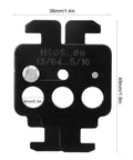 Rock Solid Two Piece Steel Circuit Breaker Lockout Kit With Heavy Duty Lockout Tagout Padlock For Switch Panels close-up of steel lockout piece, 49x36 mm size.