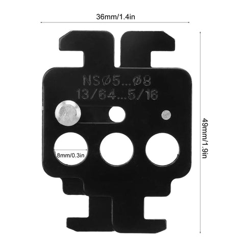 Rock Solid Two Piece Steel Circuit Breaker Lockout Kit With Heavy Duty Lockout Tagout Padlock For Switch Panels close-up of steel lockout piece, 49x36 mm size.