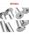 Close-up views of Heavy Duty 50 Pack M5 X 15mm Phillips Chicago Screw Posts Binding Screws Assortment Kit showing details.