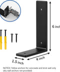 Heavy Duty 6 By 4 Inch L Shaped Shelf Bracket Set Pack Of 4 Metal Corner Braces For Shelves With 66 Lbs Load Rating, with anchors and screws.