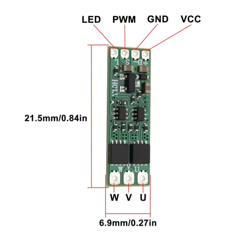 Close-up view of Two Pack Micro Brushless ESC 8A Electronic Speed Controller Module For 1S To 3S Batteries Quadcopters Drones Model Planes