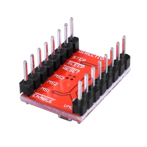 Red module from Five Pack A4988 Stepper Motor Driver Modules With Heat Sink, Bang-For-Your-Buck High Current Controller Kit.
