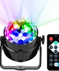Sound Activated DJ Light With Colorful LED Strobe Beams and remote, ideal for indoor rooms and outdoor stages, USB-powered disco light.