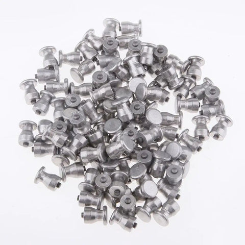 Hardcore Tire Spikes For Cars And Trucks Winter Snow Chain Replacement Removable Tungsten Carbide Ice Grip Screws scattered on white background