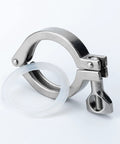 2-inch 304 stainless steel tri-clamp with silicone gasket, single-pin wing-nut clamp