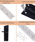 Piano hinge 48in x 1in stainless steel, continuous heavy-duty with screws, by Amazon.