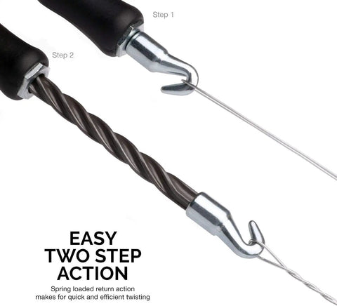Automatic Rebar Wire Twister Tool Updated Model Built Tough With Reinforced Spring For Smooth Recoil And Fast Reload Ergonomic Rubber Handle For Easy High Strength Wire Tie Twisting On Rebar Projects, two-step action
