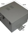 Built Tough Nema 4X Aluminum Electrical Enclosure Box 17 By 17 By 10 Inches Weatherproof Battery Housing No Sweat, top view with dimensions.