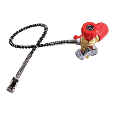 DIN Valve Scuba Adapter With Gauge M18x1.5 DIN Thread High Pressure 4500 Psi 300 Bar PCP Paintball Filling Station 24 Inch Soft Hose