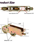 2 Pack Sliding Door Rollers For 1-1/4 Inch Tandem Steel Ball Wheel Assembly Replacement, product dimensions diagram