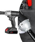 Top Rated 320Nm Cordless Wrench Kit With Brushless Motor, 24V impact driver with black housing for auto repair and DIY projects.
