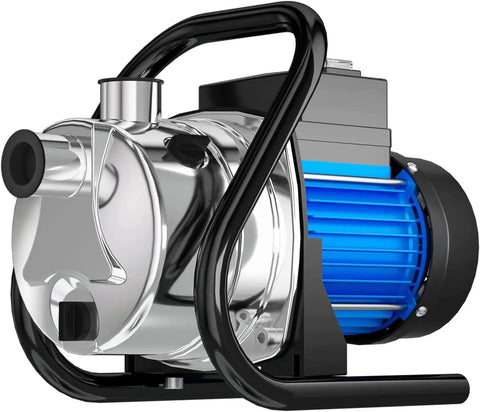 Water Transfer Pump 110V 1.6 HP Shallow Well Pump, Portable Electric Garden Workhorse Booster with 1800 GPH in stainless steel