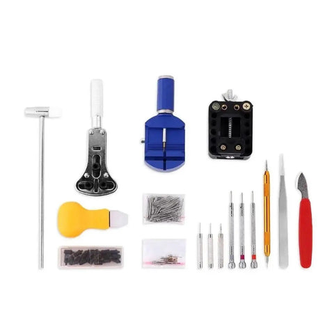 147 Piece Watch And Clock Repair Tool Kit With Link Pin Dissolver And Strap Opener Housing Back Opener Spring Bar Remover Pro Grade Gear