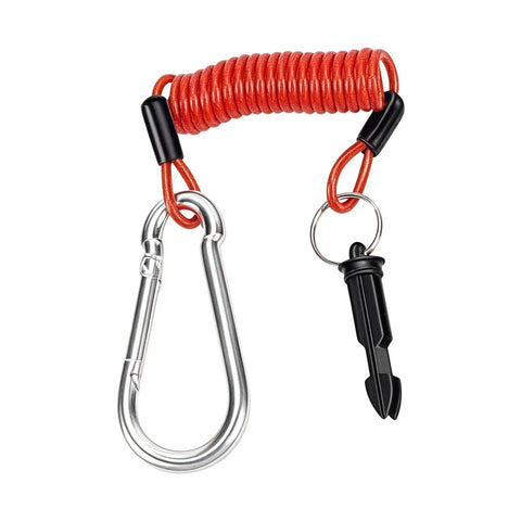 Stainless Steel RV Breakaway Cable With Transparent Jacket High Strength Lanyard For Trailers 4.0mm Diameter Core And 1.5mm Wire