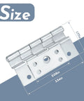 Heavy Duty 3 Pack Zinc Door Hinges For Mobile Home Combination Doors And Storm Door Built Tough Rust Proof Replacement No Sweat Install Smooth Swing Durable Fix Up For Trailers, size dimensions shown.