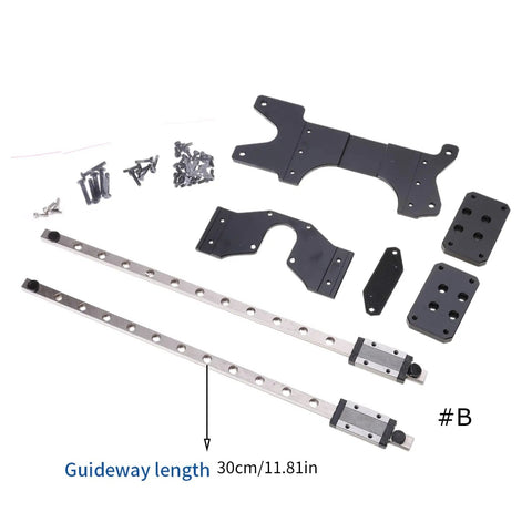 Double Linear Guide Kit MGN9H 300mm Plate Rails For 3D Printers Upgrade With Dope Stability And Smooth Motion For Premium Print Quality And Precision Results, 30cm guideway set with rails, plates, and screws