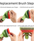 Green replacement brush head for Bissell Little Green Machine; 5.3in detachable multi-purpose tool with install guide.