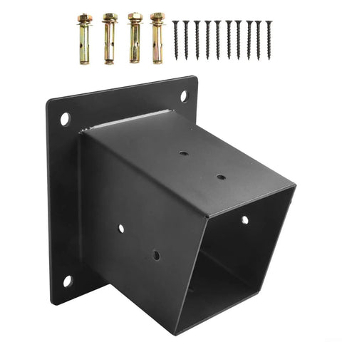 Steel Slanted Roof Pergola Complete Bracket Set With Wall Mounts And Screws For 4x4 Wood Posts Fits Porch Gazebo Yard Garden