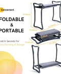 Foldable Garden Kneeler And Seat With Two Bonus Tool Pouches, Lightweight Sturdy Garden Stool With Soft EVA Foam Pad