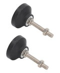 Pair of M8 Leveling Mounts Adjustable Furniture Foot Pads with Rubber Base and Steel Bolt for Stability