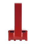 Front view of Red 150 Lb Pull Heavy Duty Handle Magnet for tools with durable red finish for workbenches and auto shops.