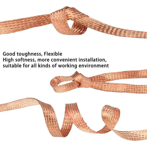 Pure Copper Desoldering Wick 32.8 Ft Flexible Braided Mesh Solder Wick 4mm Wide Copper Wire shown in knots for flexibility
