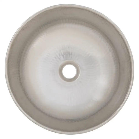 Top view of Bohr Hammered Nickel Vessel Sink for Bathroom, 14 Inch, Above Counter Style, Handcrafted Nickel Finish, Durable and Easy to Clean