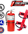 Two Pack Twenty Lb Type Abc Fire Extinguisher Kit With Heavy Duty Wall Bracket And Bold Warning Sign Hella Tough Pro Grade.