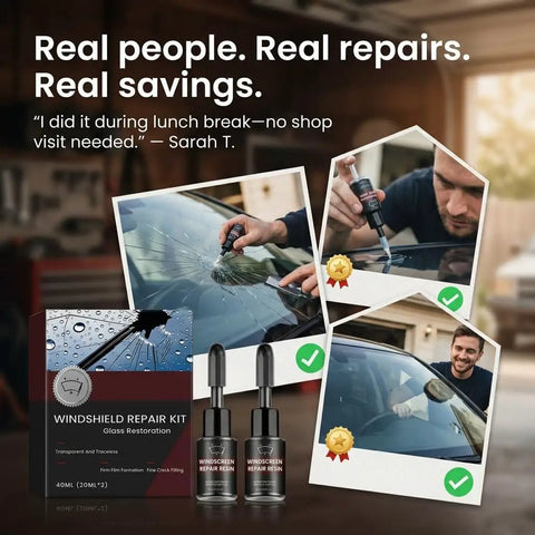Windshield Crack Repair Kit With 2026 Upgraded Glass Repair Fluid For Car Windows And Mirrors, Quick Fix Automotive Glass Tools
