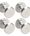 Rivet And Screw Kit 50 Sets M4 Stainless Steel Flat Head Fasteners For Leather Craft DIY Repairs Binding And Decorative Projects 100 Pieces Total Ready For Any Hardware Hack, four silver flat head screws