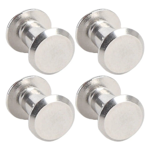 Rivet And Screw Kit 50 Sets M4 Stainless Steel Flat Head Fasteners For Leather Craft DIY Repairs Binding And Decorative Projects 100 Pieces Total Ready For Any Hardware Hack, four silver flat head screws