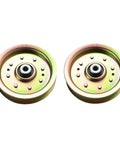 Two metal idler pulleys for 42 Inch Lawn Mower Deck Rebuild Kit With Belt And Spindles Fits LTX1042KW LTX1042KH LTX1040 LTX10422 EZT L42 And Most 700 Series MTD Models Includes Two Idler Pulleys 756 04129B And One Half Inch Belt 754 04060