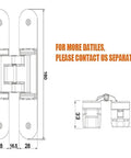 Technical drawing of Concealed Secret Door Hinge For Thick Doors Stealthy Hidden Pivot Hardware With One Color Finish 160mm length
