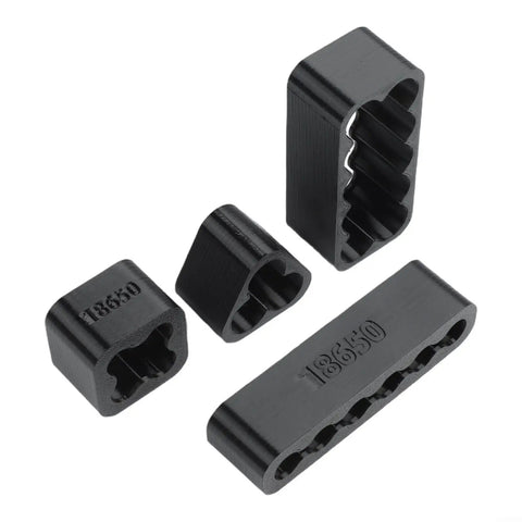 Hella Solid Welding Fixture Set With Precision Assembly Brackets For Diy And Pro Spot Welding Lithium Battery Pack Project Jigs And Multi Angle Clamps Tool Kit, four black plastic brackets for lithium battery jigs.