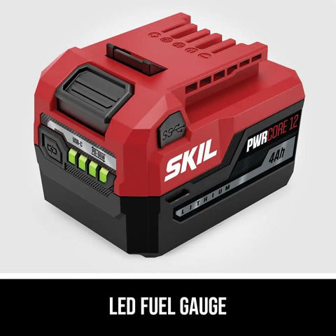 Heavy Duty Dual Purpose Beast Mode 12 Volt 4 Amp Hour Lithium Ion Power Tool Battery with LED fuel gauge and USB-C port.