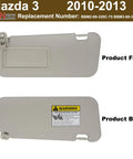 Left Driver Side Sun Visor For Mazda 3 2010 2011 2012 2013 Plug And Play Direct Replacement No Light Beige Interior