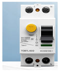 Smooth Operator 2P 4P Residual Current Circuit Breaker 40A 63A Heavy Hitter With 30mA 100mA Leakage Detection Type A AC B F Electric Safety Switch front view with specifications.