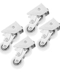 Top Shelf Heavy Duty Aluminum Screen Door Rollers Four Pack Double Wheel Sliding Track Pulleys for smooth patio door operation.