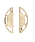 Two Pack Brushed Gold Zinc Alloy Cabinet Pulls Semi Circular Dresser Pulls For Drawers Cabinets And Doors 64mm Hole Center