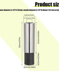 Diagram of 2 Pack 1/4 To 1/8 Collet Adapter For CNC Lathe And Router Bits, High Carbon Steel, dimensions in millimeters and inches