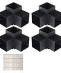 Heavy Duty Pergola Brackets Kit For 6x6 Wood Beams Four Pack 3 Way Corner Post Hardware shown with included screws