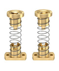 Front view of two brass anti-backlash spring-loaded nuts with springs for 8mm Acme leadscrew Ender 3.
