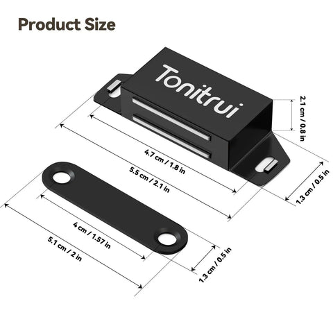Flat Bottom Cabinet Magnetic Catch With Adhesive Easy One Minute Install No Screws 35Lb Hold For Cabinet Doors And Drawers Black 8 Pack Strong Stick On Magnetic Latch For Metal Glass Marble Surfaces