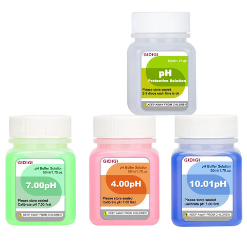 pH Buffer Calibration Kit With 4, 7, 10 pH Buffers And KCl Probe Storage Solution For All pH Meters High Accuracy Calibration